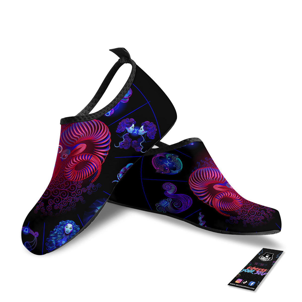 Astrological And Aries Signs Print Water Shoes-grizzshop