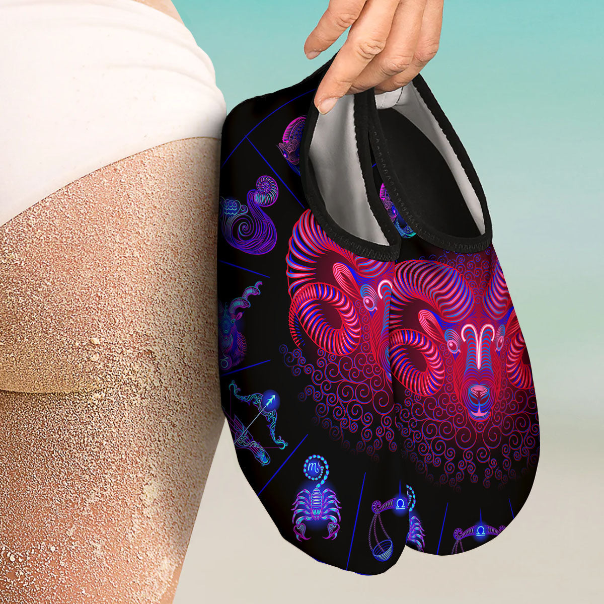 Astrological And Aries Signs Print Water Shoes-grizzshop
