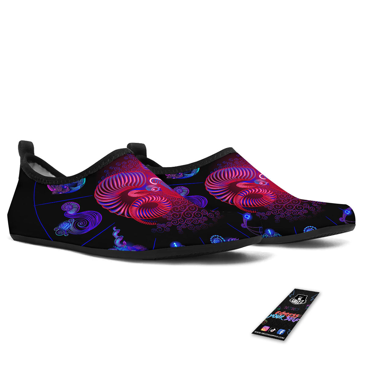 Astrological And Aries Signs Print Water Shoes-grizzshop