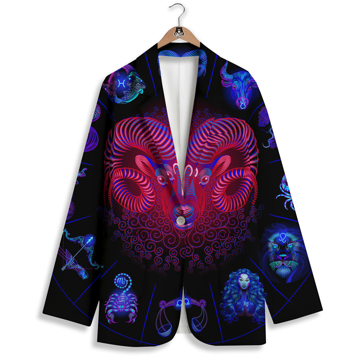 Astrological And Aries Signs Print Women's Blazer-grizzshop