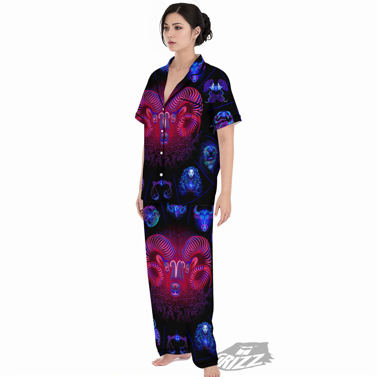 Astrological And Aries Signs Print Women's Pajamas Set-grizzshop