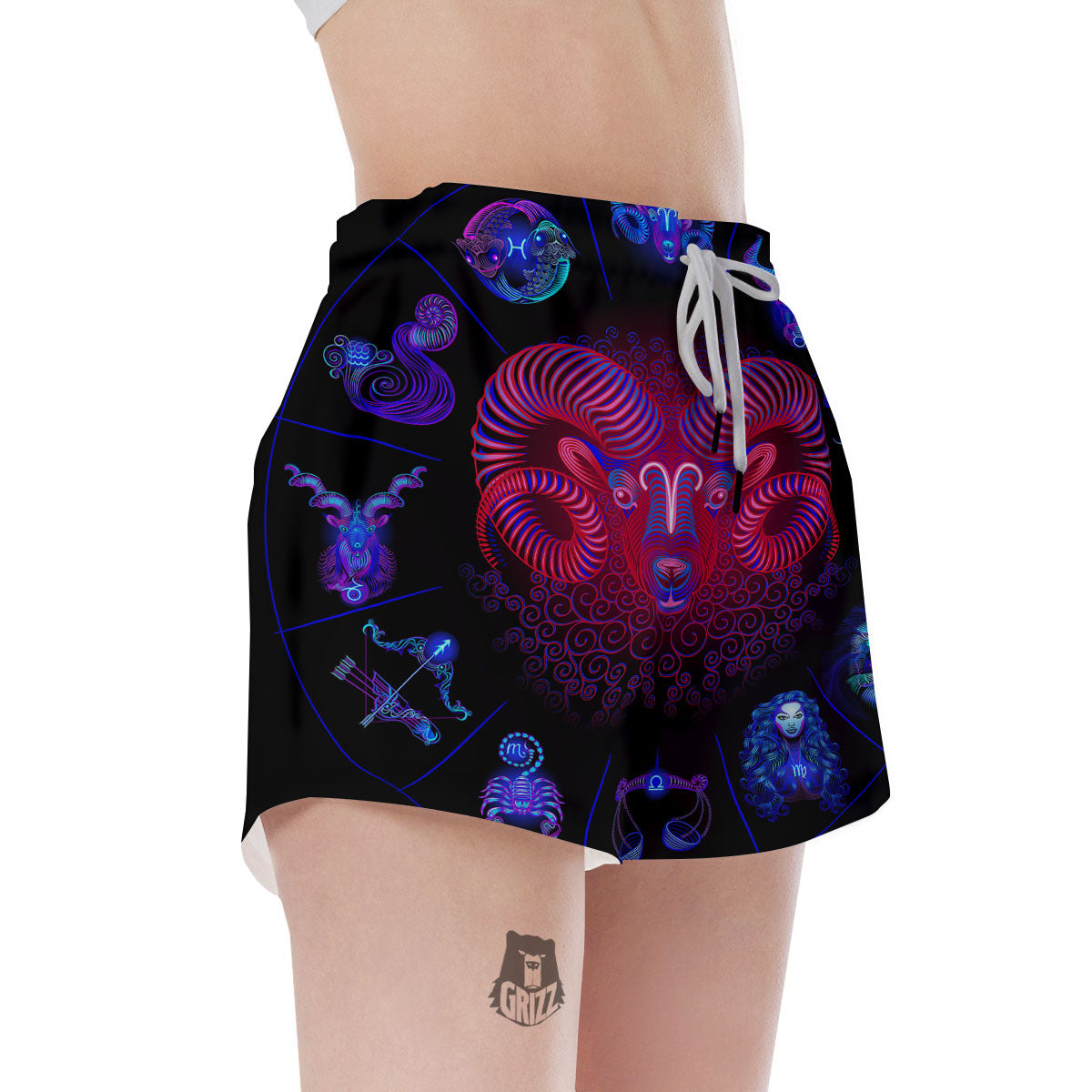 Astrological And Aries Signs Print Women's Shorts-grizzshop