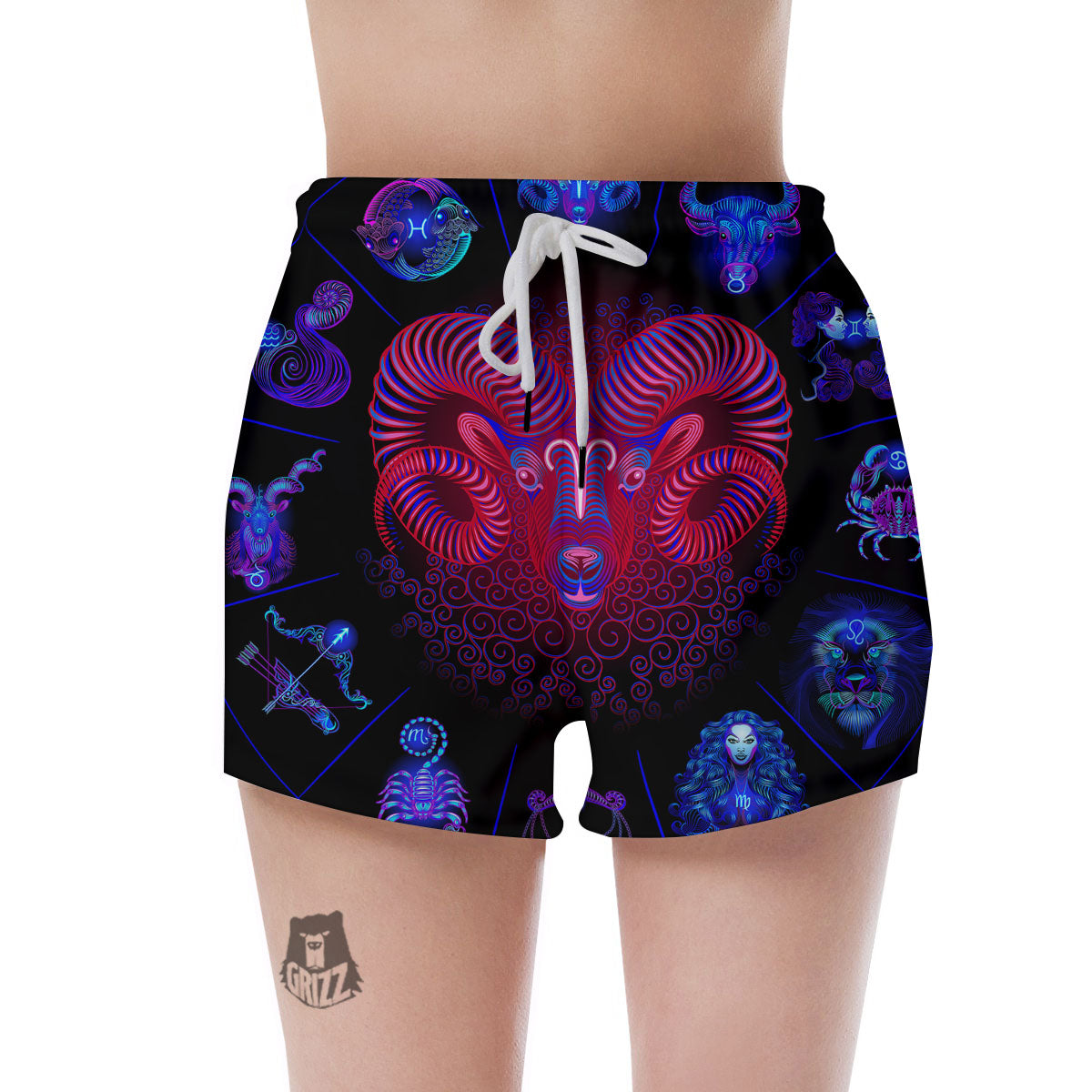 Astrological And Aries Signs Print Women's Shorts-grizzshop