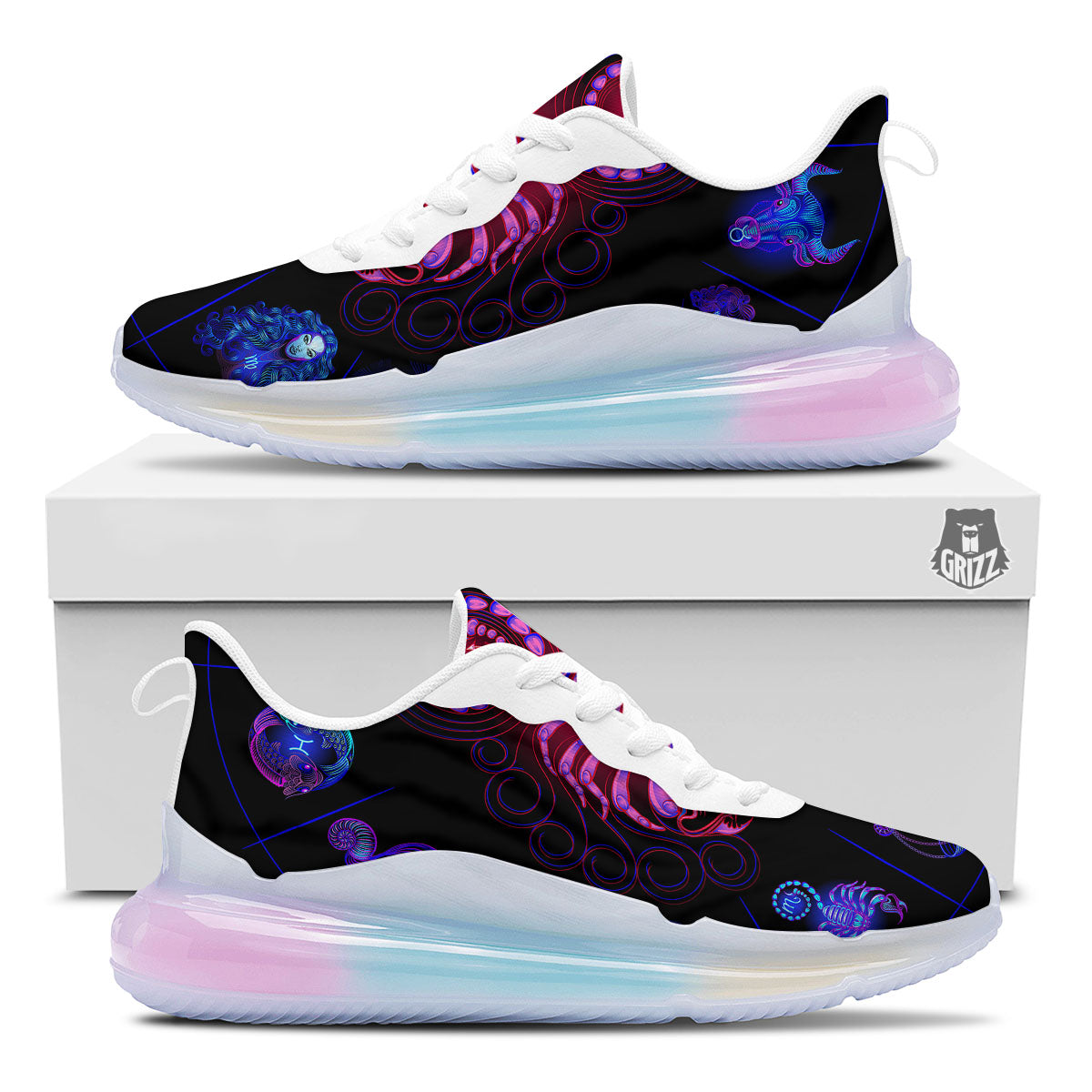 Astrological And Scorpio Signs Print Running Sneakers-grizzshop
