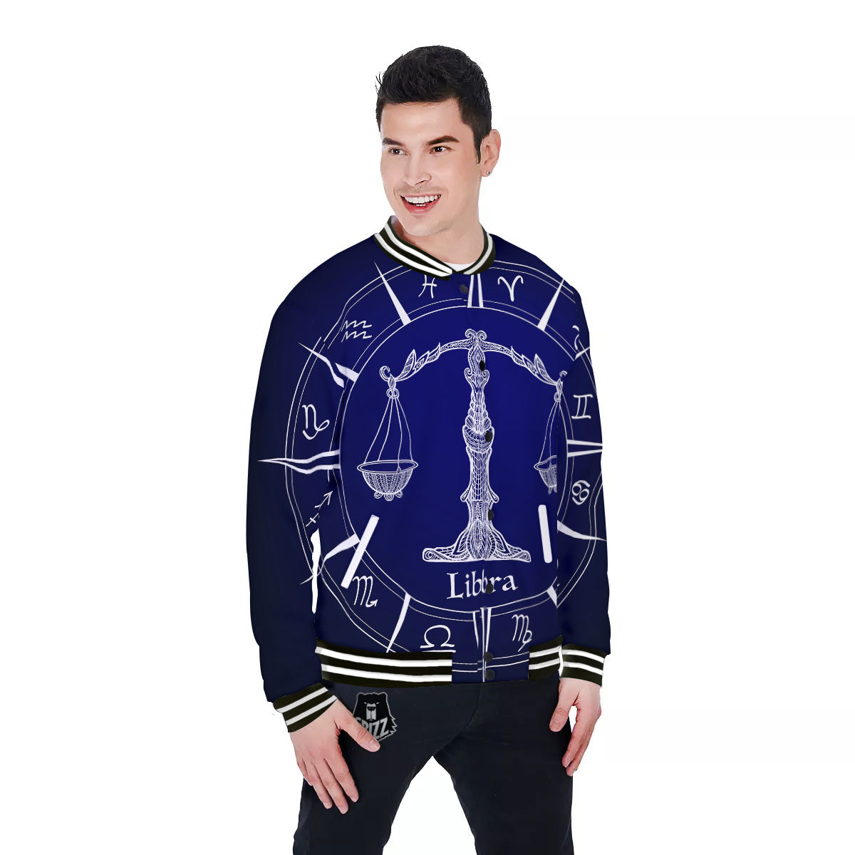 Astrological Libra Signs Libra Print Baseball Jacket-grizzshop
