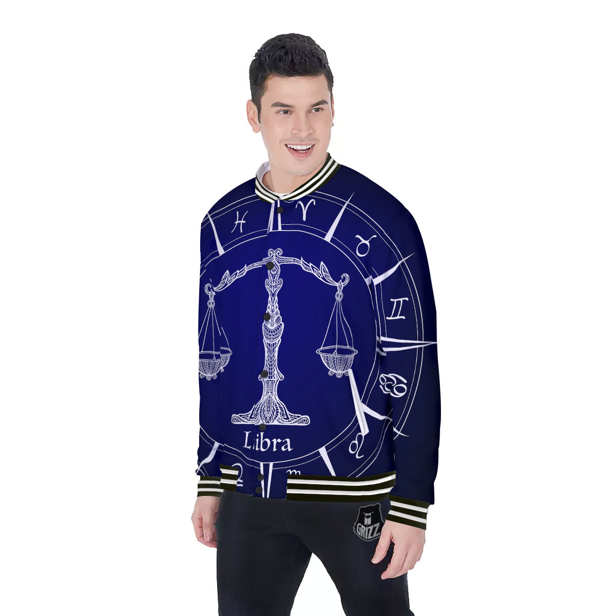 Astrological Libra Signs Libra Print Baseball Jacket-grizzshop