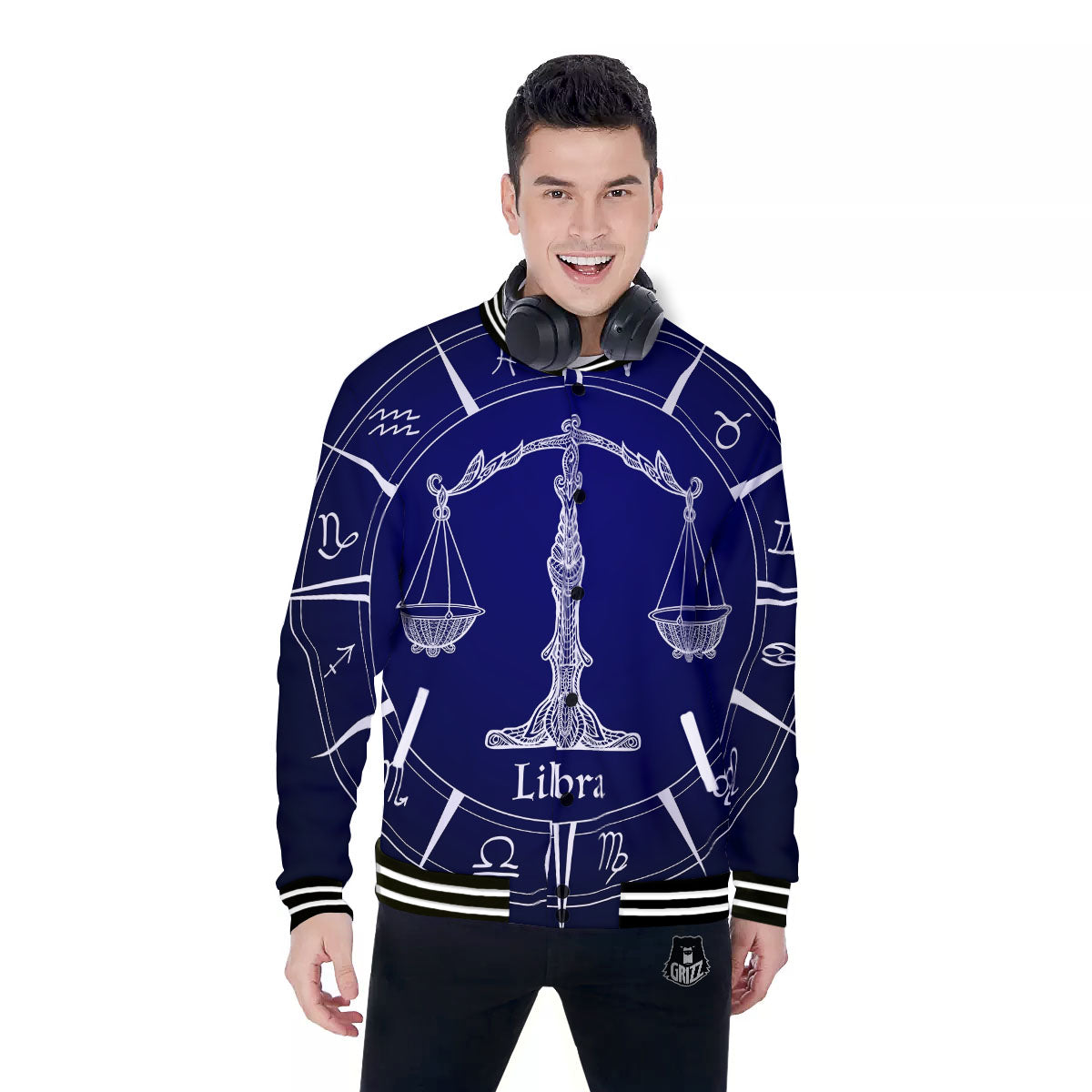 Astrological Libra Signs Libra Print Baseball Jacket-grizzshop
