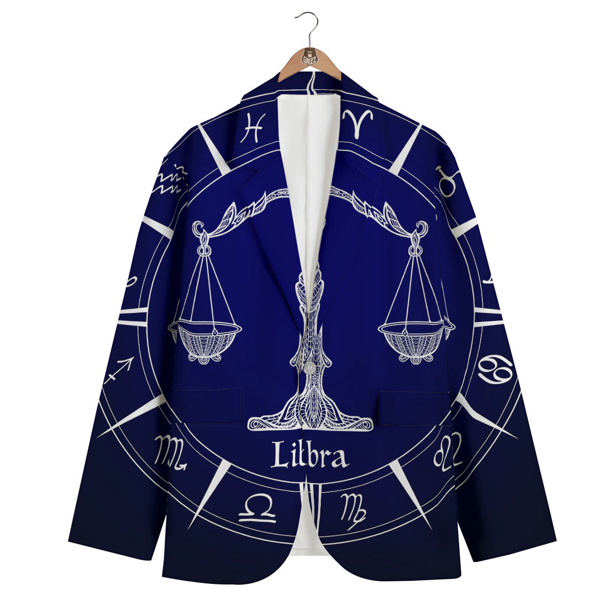 Astrological Libra Signs Libra Print Men's Blazer-grizzshop