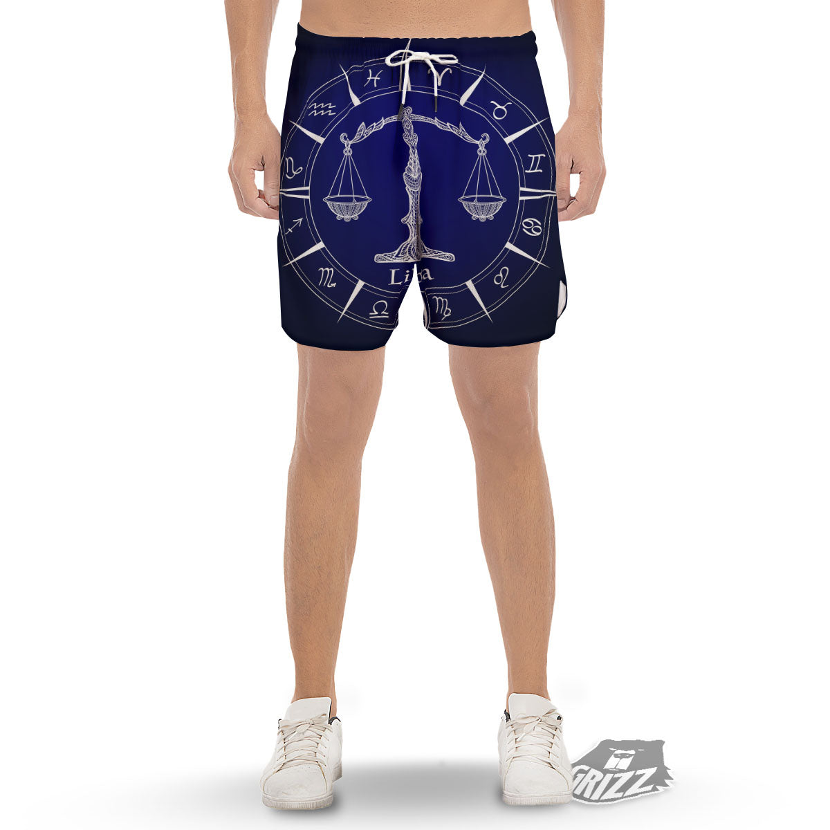 Astrological Libra Signs Libra Print Men's Gym Shorts-grizzshop