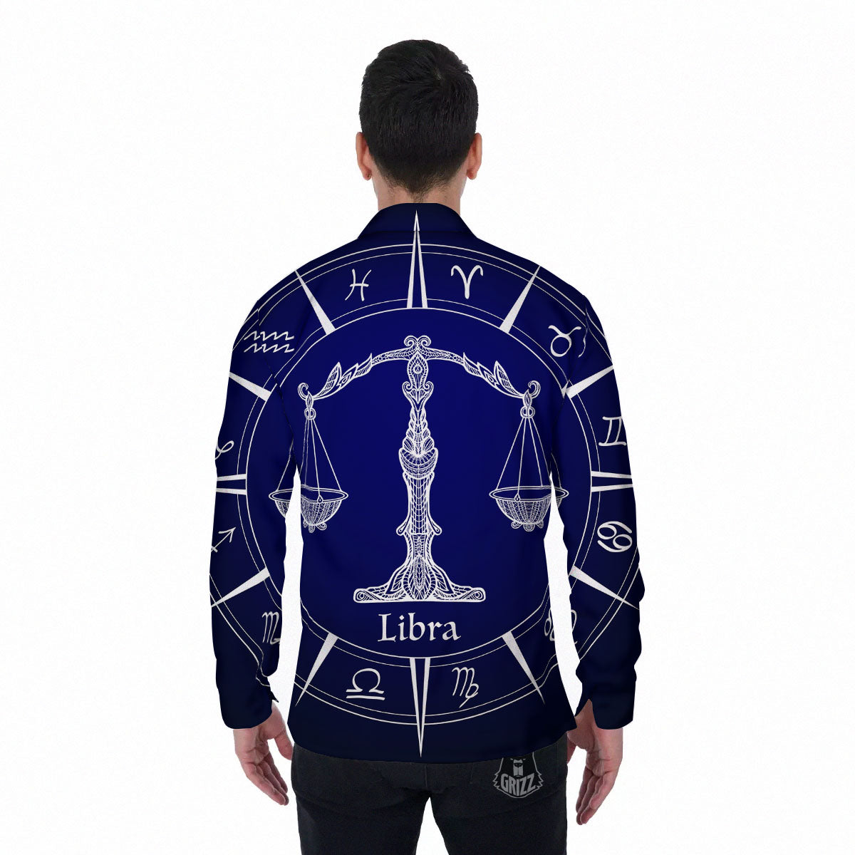 Astrological Libra Signs Libra Print Men's Long Sleeve Shirts-grizzshop