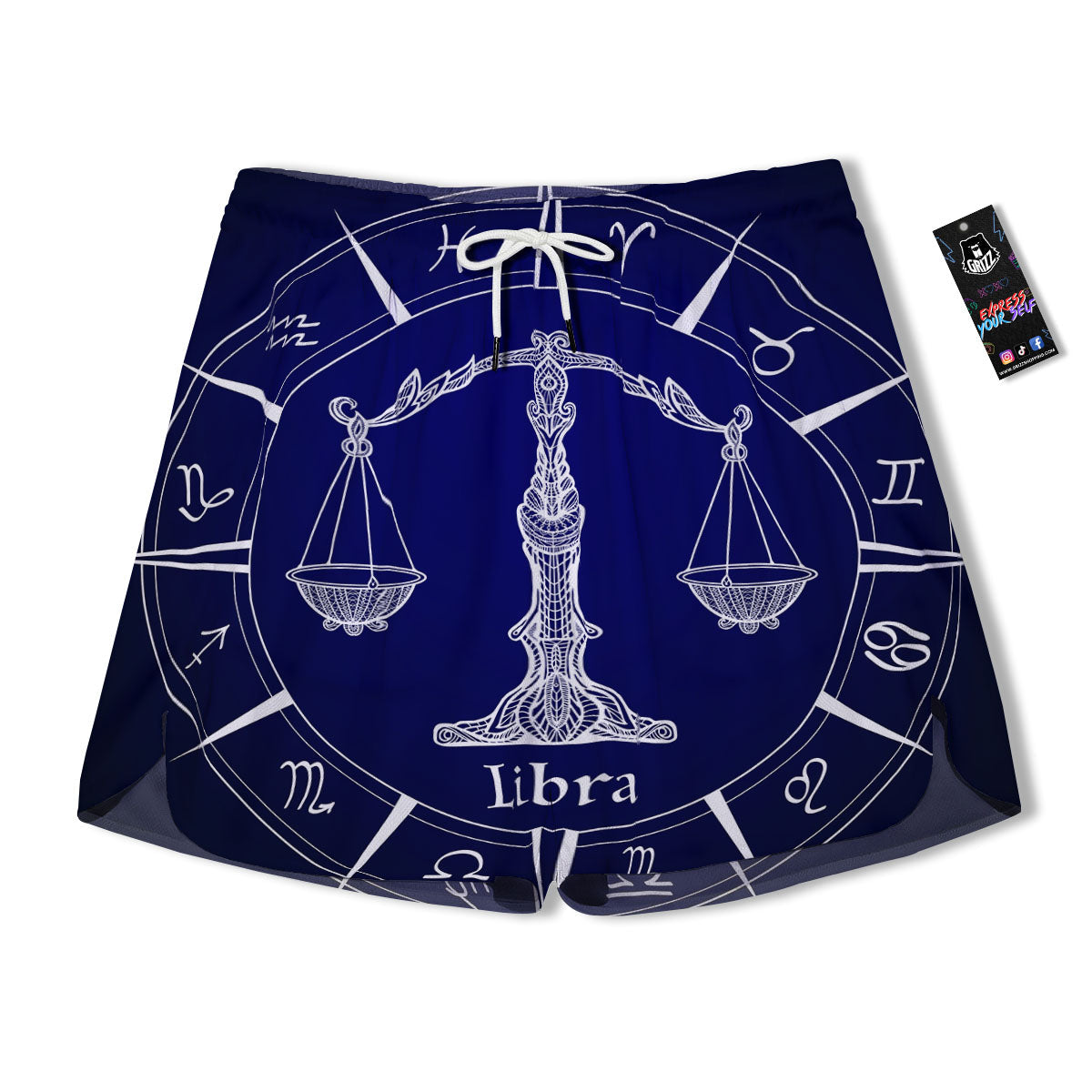 Astrological Libra Signs Libra Print Men's Running Shorts-grizzshop