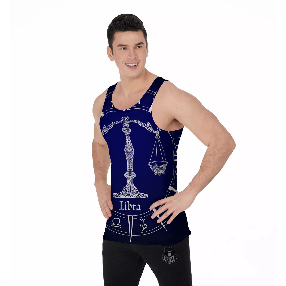 Astrological Libra Signs Libra Print Men's Tank Top-grizzshop