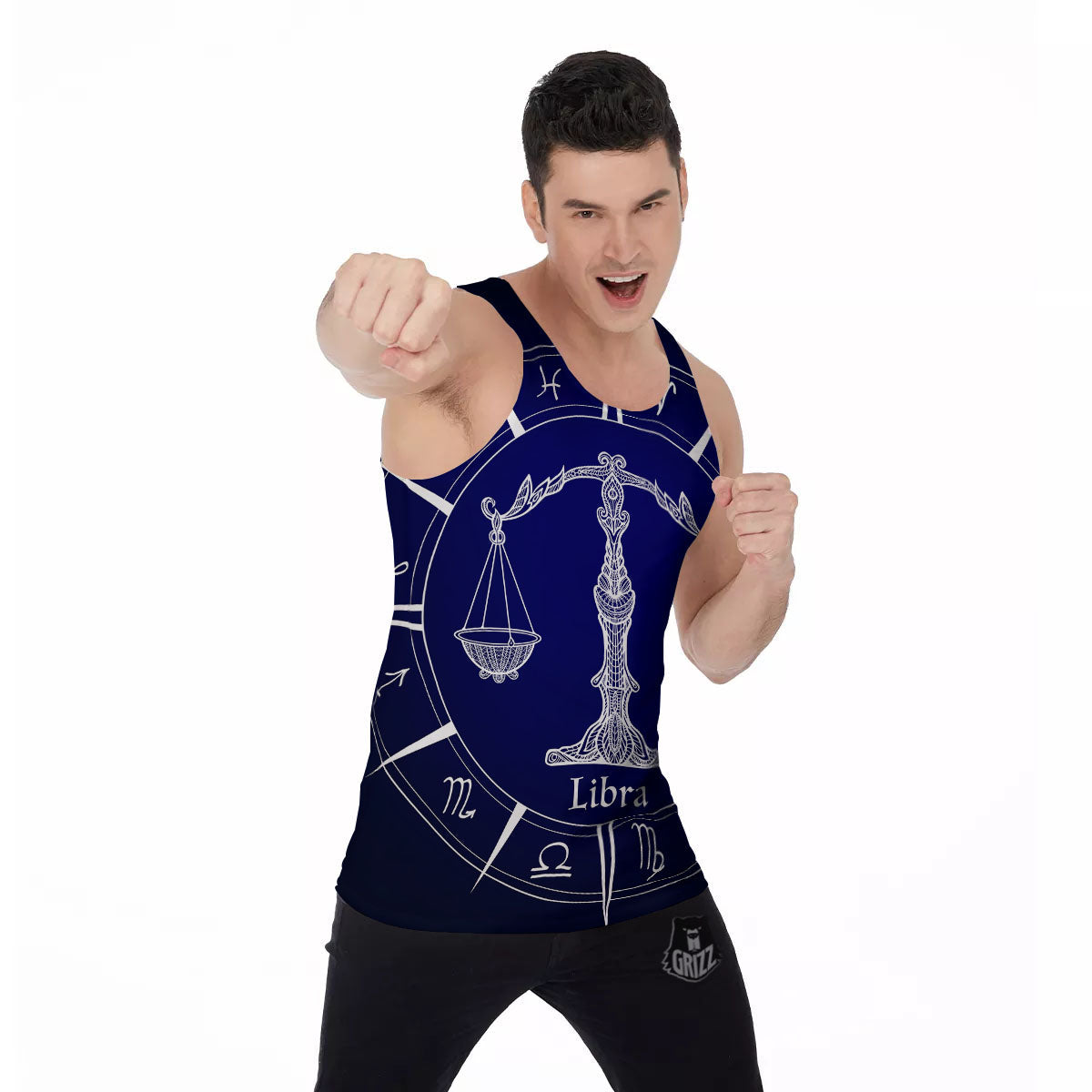 Astrological Libra Signs Libra Print Men's Tank Top-grizzshop