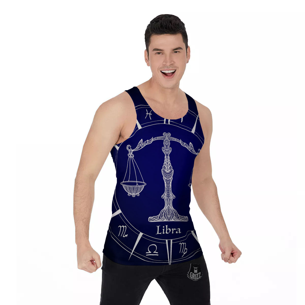 Astrological Libra Signs Libra Print Men's Tank Top-grizzshop