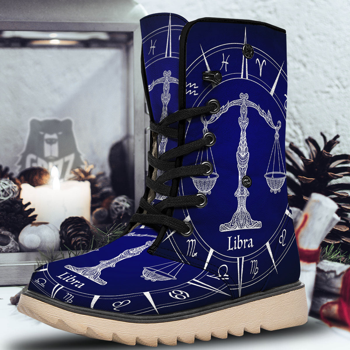 Astrological Libra Signs Libra Print Snow Boots-grizzshop