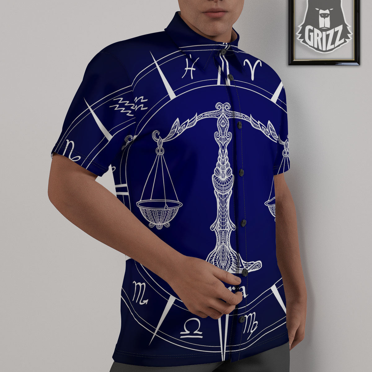 Astrological Libra Signs Libra Print Untucked Shirts-grizzshop