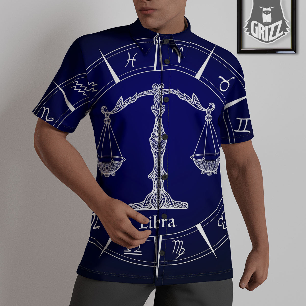 Astrological Libra Signs Libra Print Untucked Shirts-grizzshop