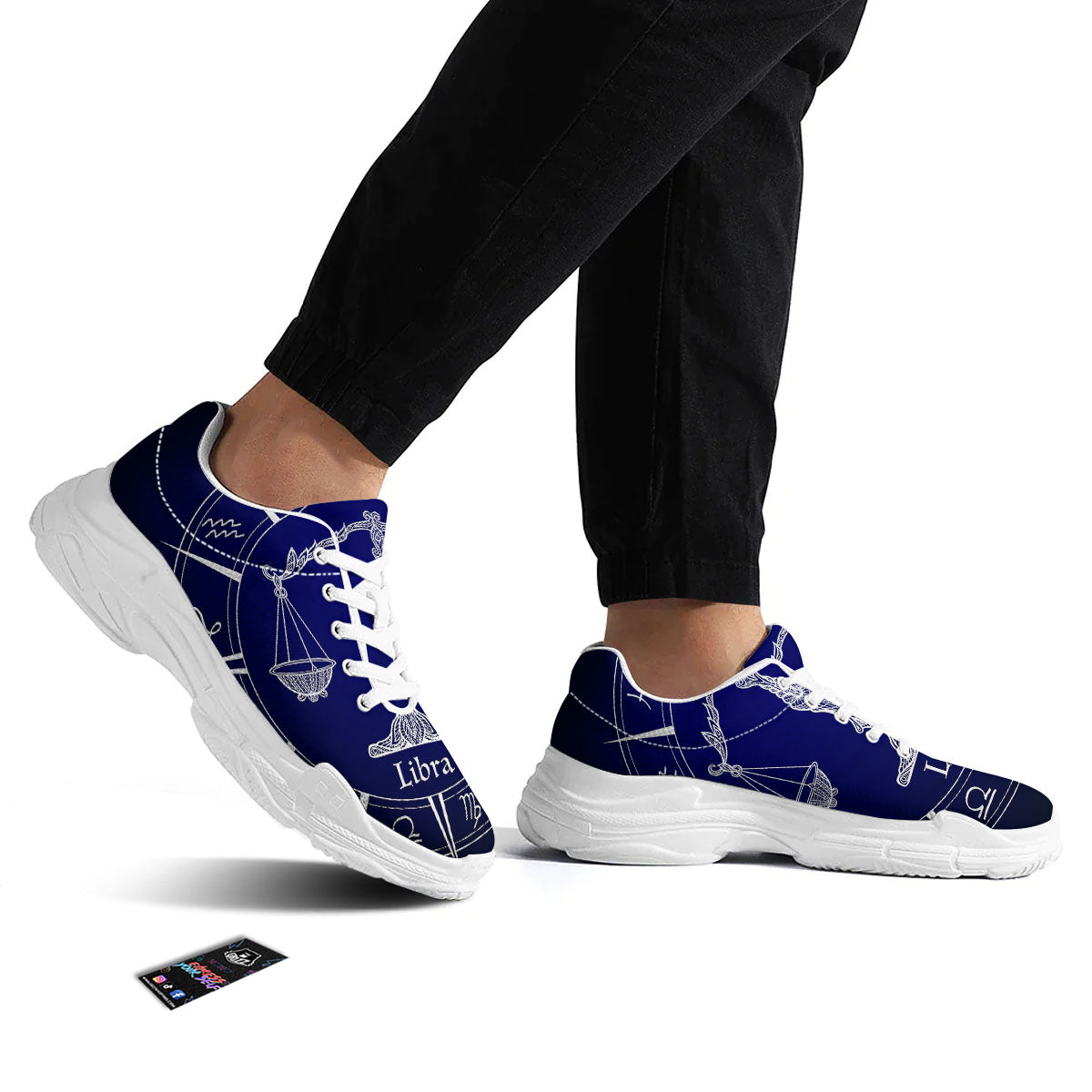Astrological Libra Signs Libra Print White Chunky Shoes-grizzshop