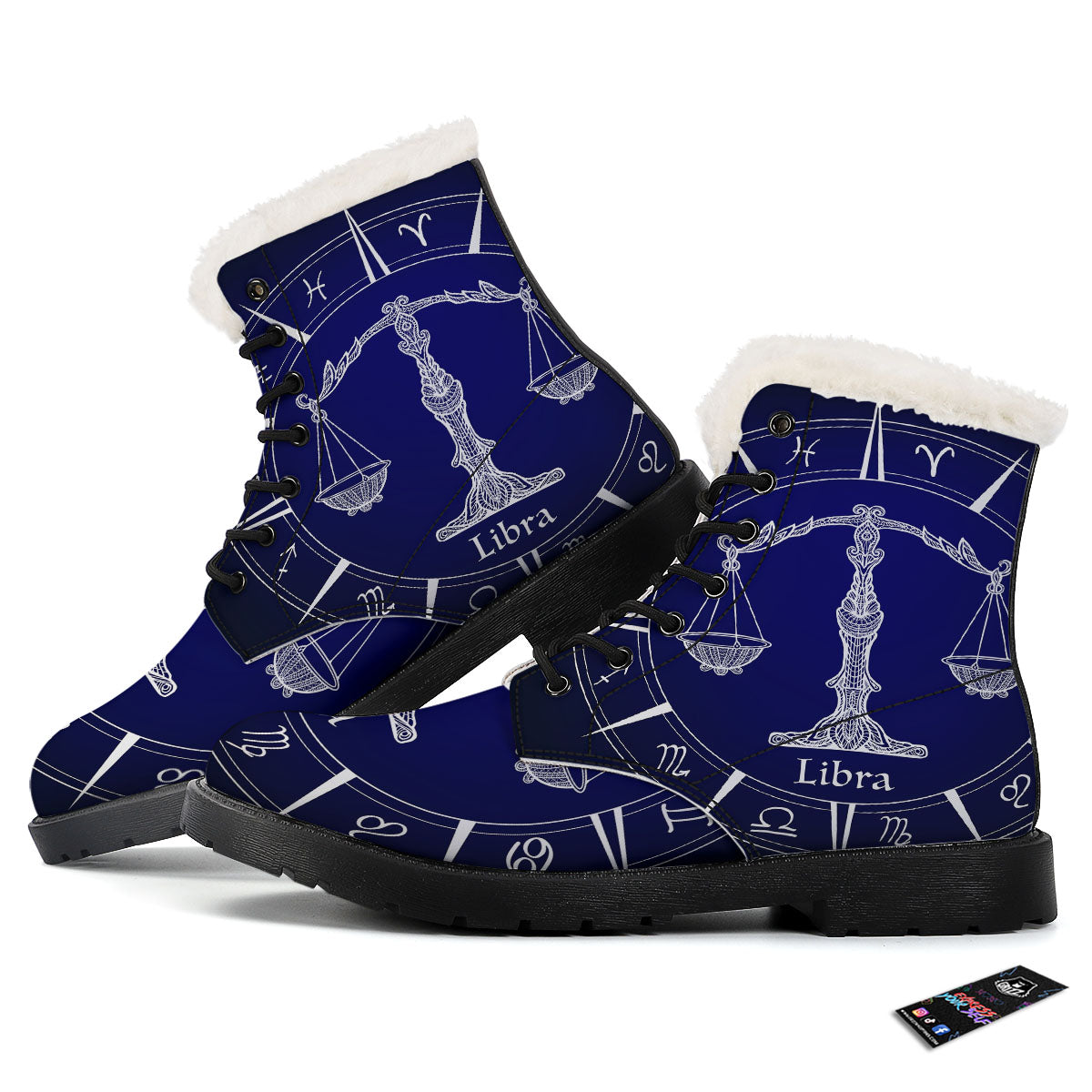 Astrological Libra Signs Libra Print Winter Boots-grizzshop