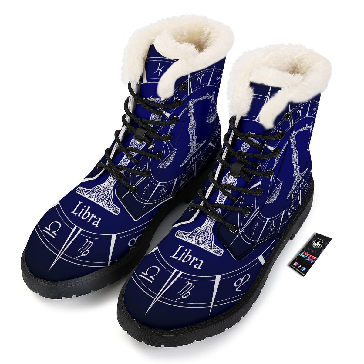 Astrological Libra Signs Libra Print Winter Boots-grizzshop