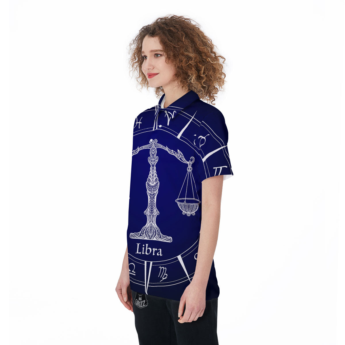 Astrological Libra Signs Libra Print Women's Golf Shirts-grizzshop