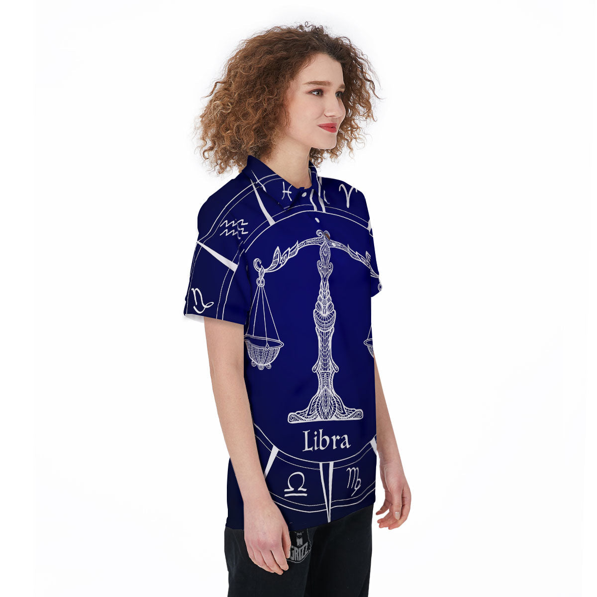 Astrological Libra Signs Libra Print Women's Golf Shirts-grizzshop