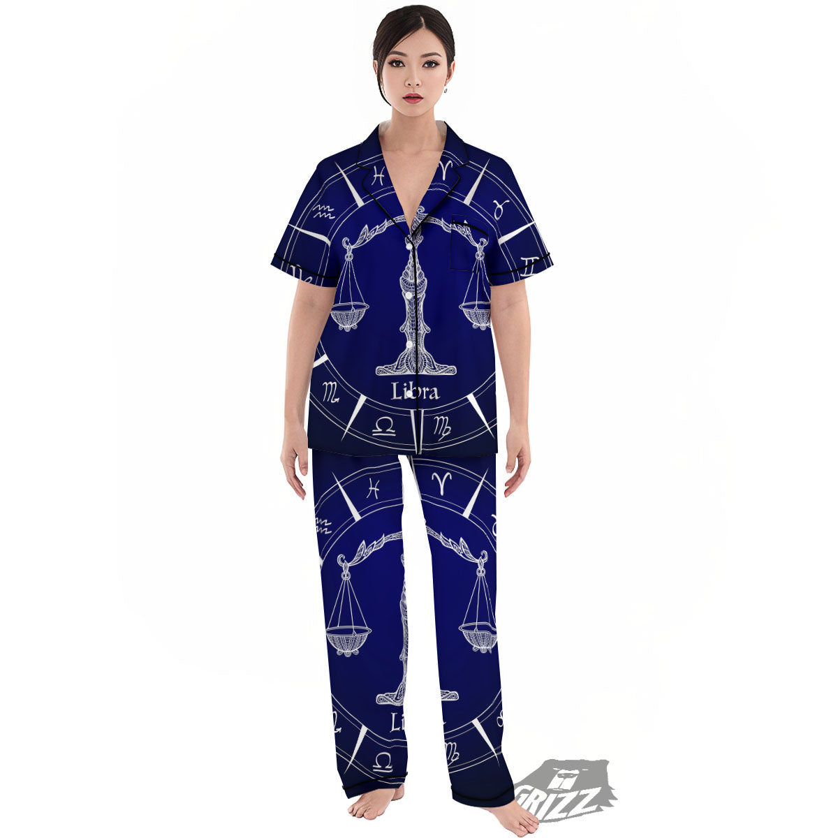 Astrological Libra Signs Libra Print Women's Pajamas Set-grizzshop