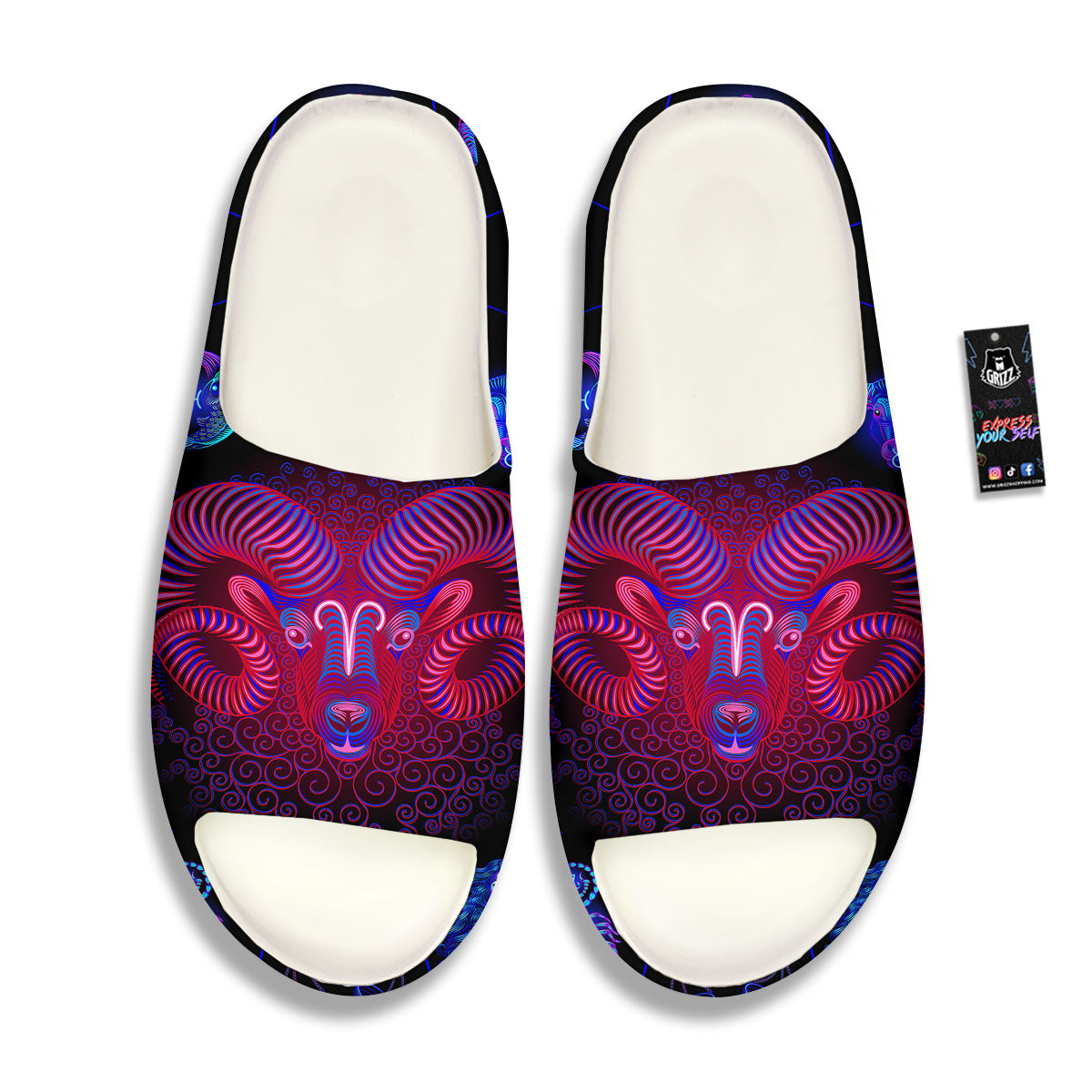 Astrological And Aries Signs Print Sandals-grizzshop