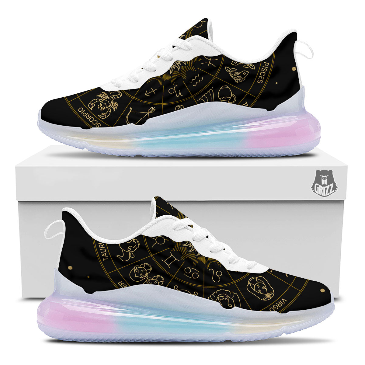 Astrology Zodiac Signs Print Running Sneakers-grizzshop