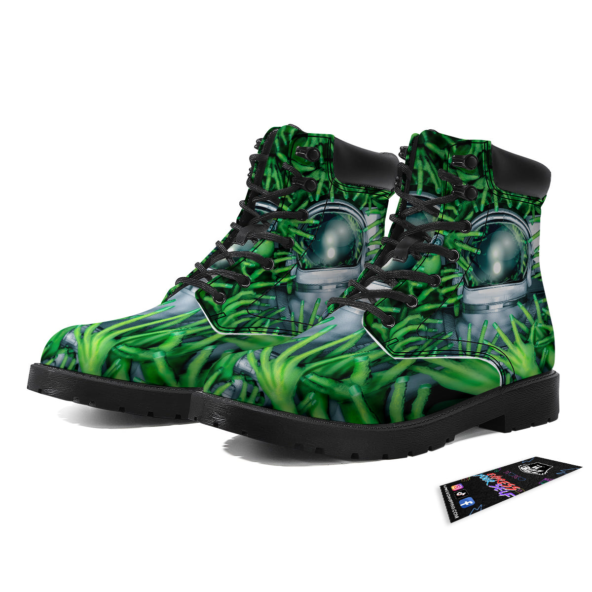 Astronaut And Alien Sci Fi Print Boots-grizzshop