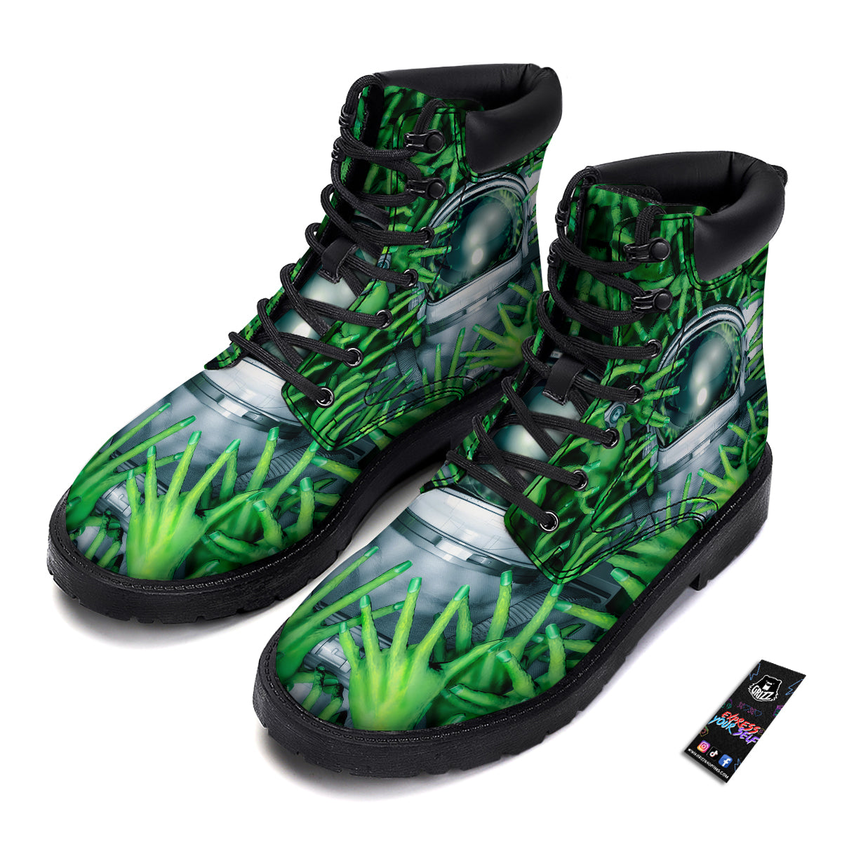 Astronaut And Alien Sci Fi Print Boots-grizzshop