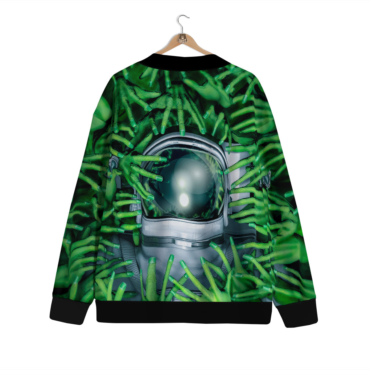 Astronaut And Alien Sci Fi Print Cardigan-grizzshop