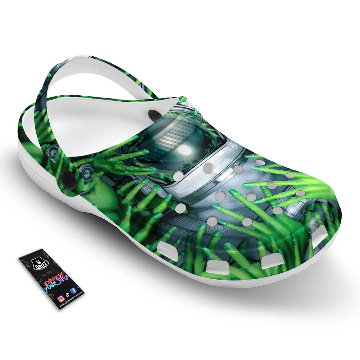 Astronaut And Alien Sci Fi Print Clog-grizzshop