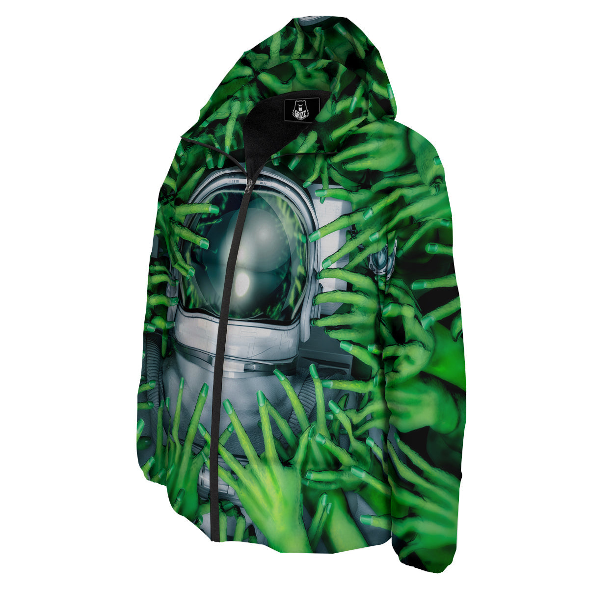 Astronaut And Alien Sci Fi Print Down Jacket-grizzshop