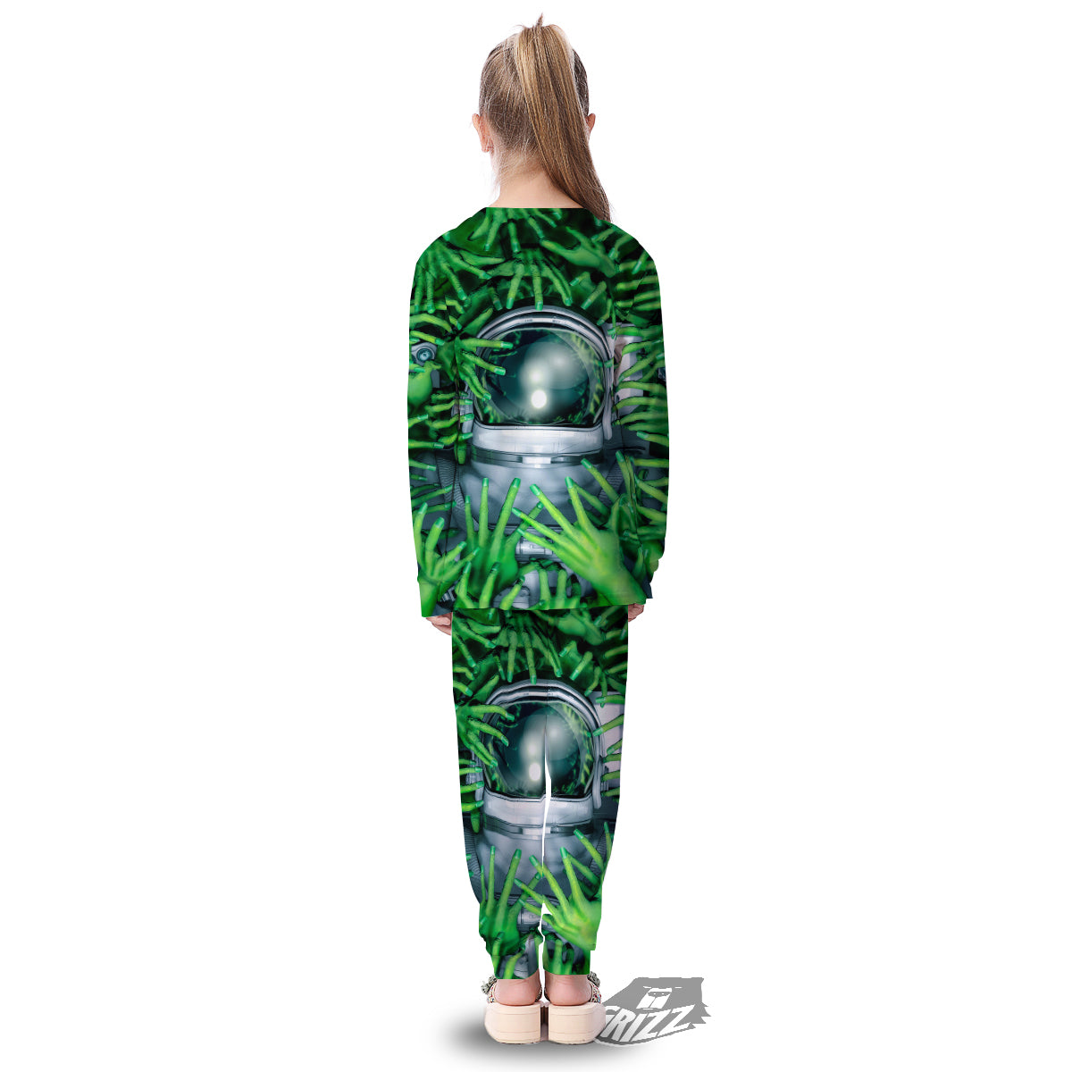 Astronaut And Alien Sci Fi Print Kid's Pajamas-grizzshop