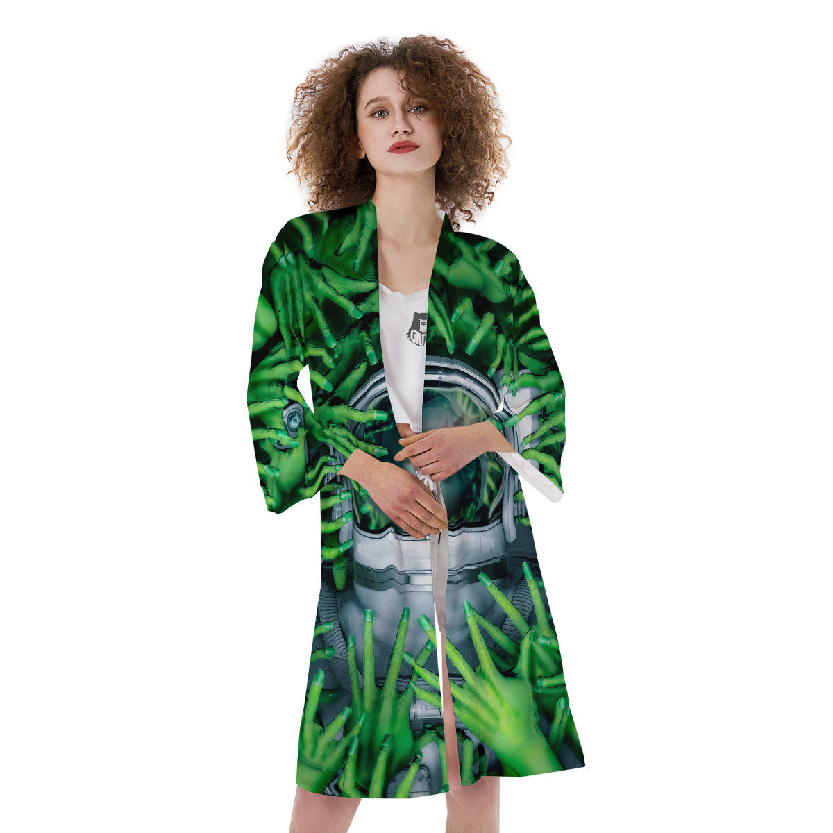 Astronaut And Alien Sci Fi Print Kimono-grizzshop