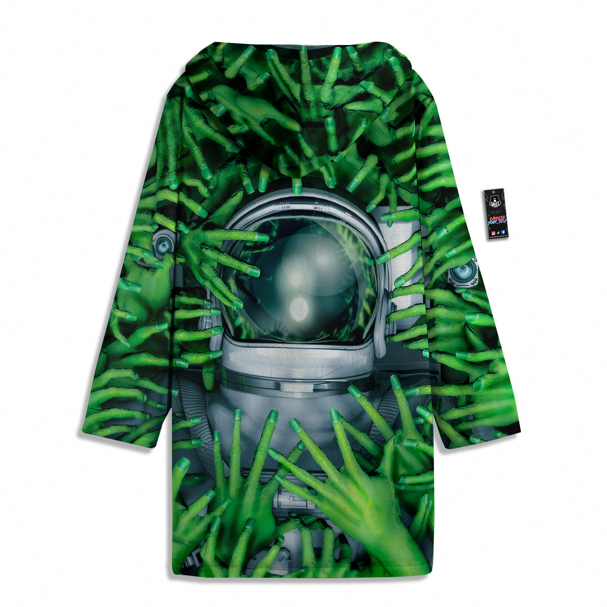 Astronaut And Alien Sci Fi Print Men's Windbreaker Jacket-grizzshop