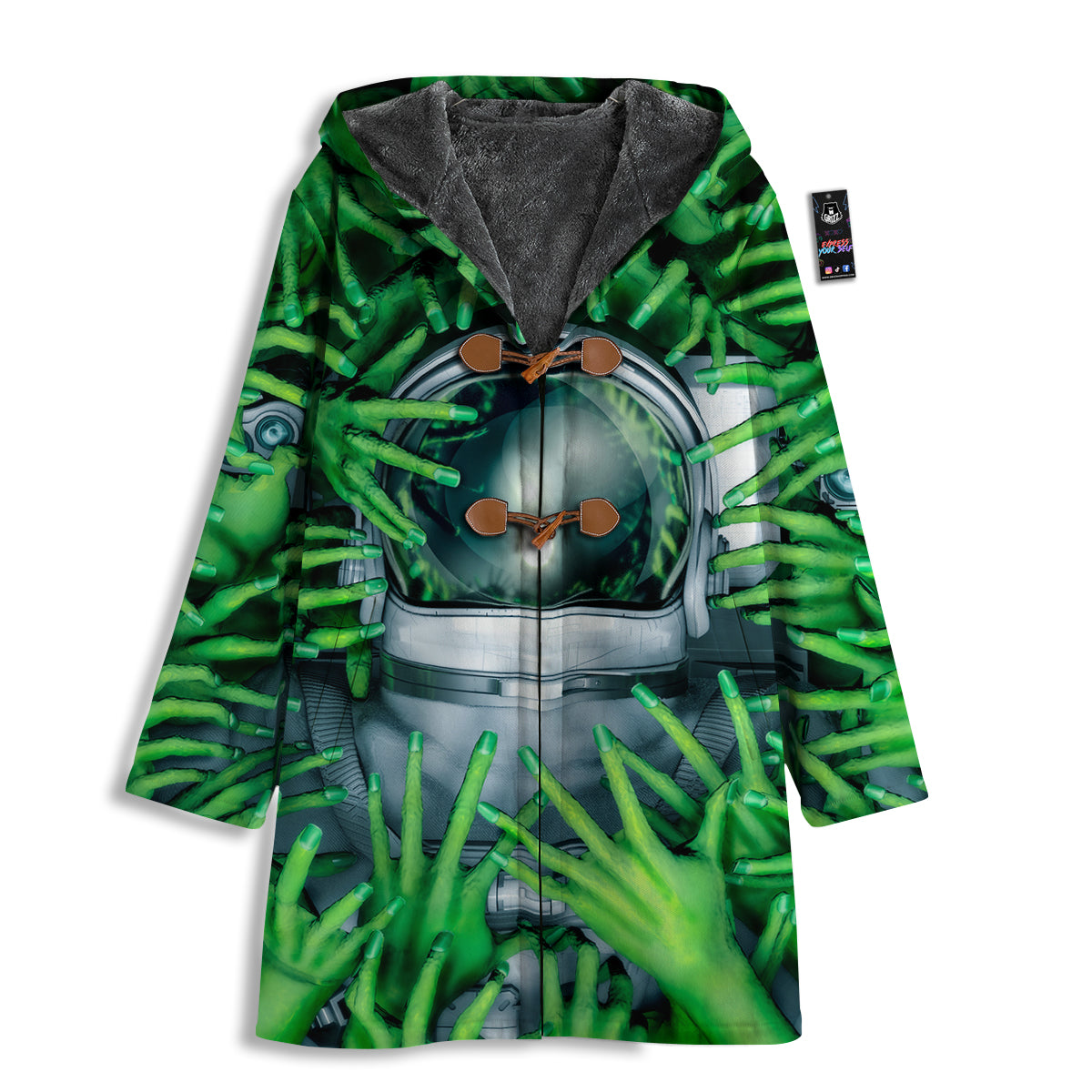 Astronaut And Alien Sci Fi Print Men's Windbreaker Jacket-grizzshop
