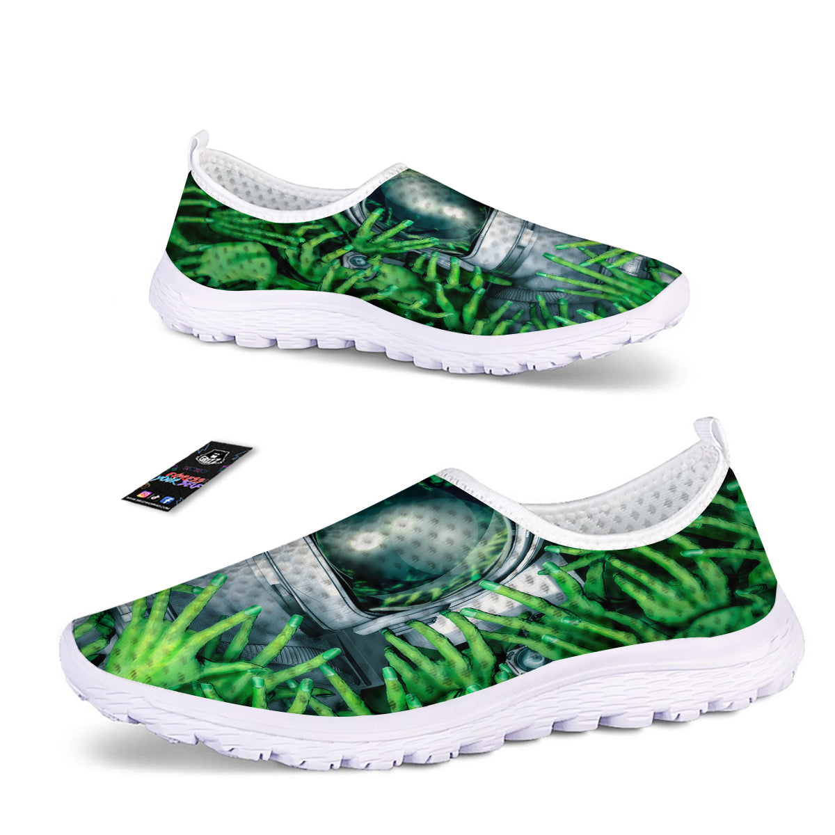 Astronaut And Alien Sci Fi Print Nurse Shoes-grizzshop