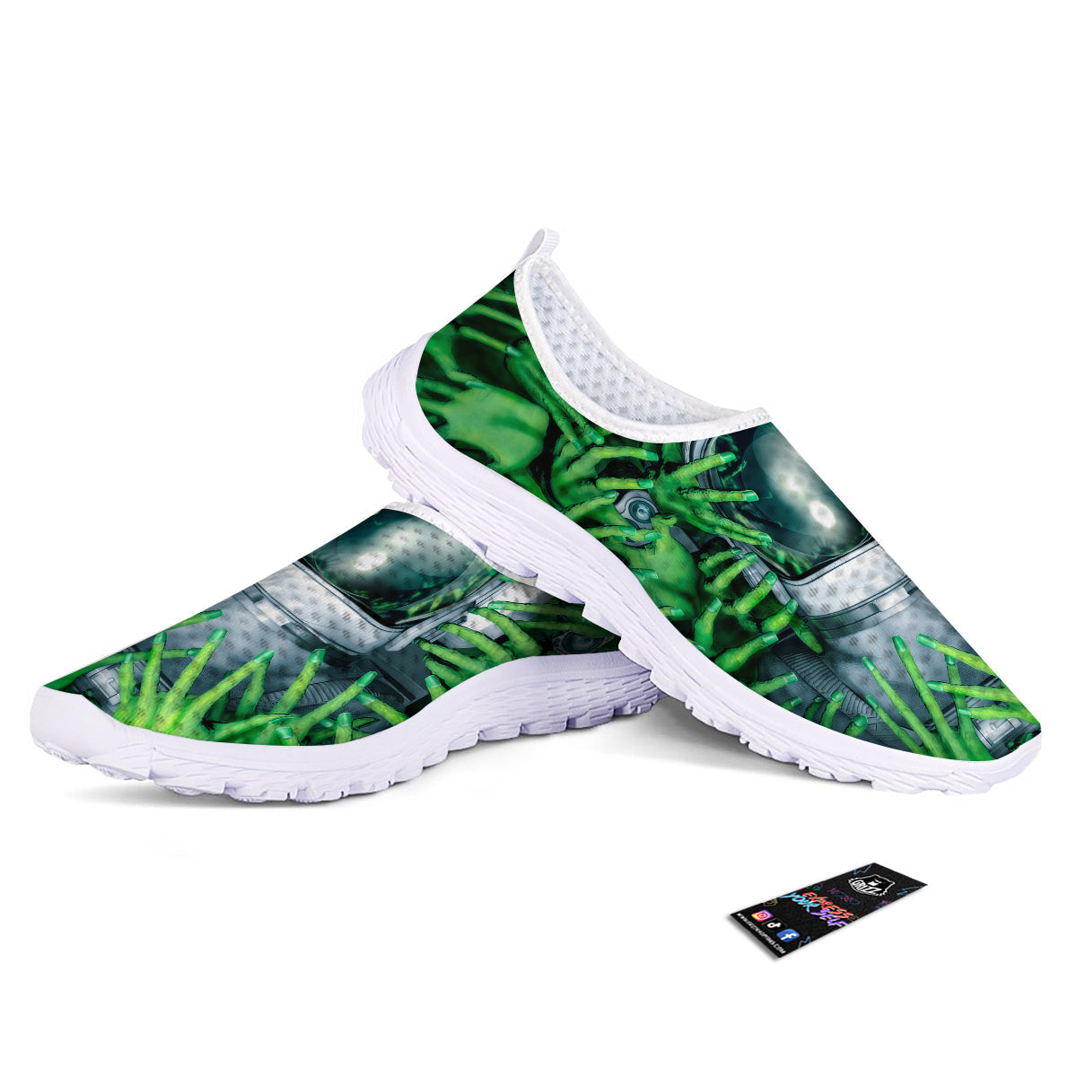 Astronaut And Alien Sci Fi Print Nurse Shoes-grizzshop