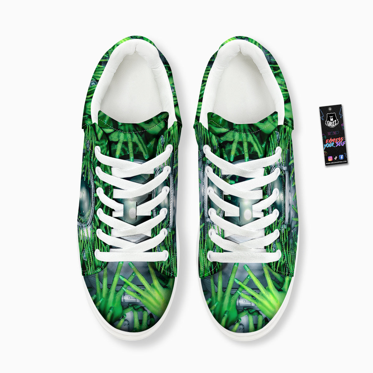 Astronaut And Alien Sci Fi Print Platform Shoes-grizzshop