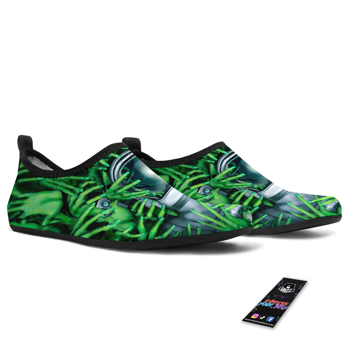 Astronaut And Alien Sci Fi Print Water Shoes-grizzshop