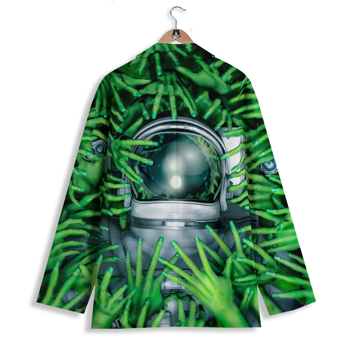 Astronaut And Alien Sci Fi Print Women's Blazer-grizzshop