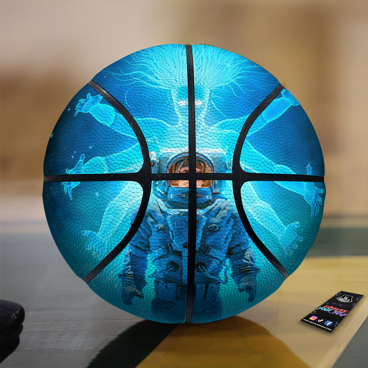 Astronaut And Female Alien Print Basketball-grizzshop