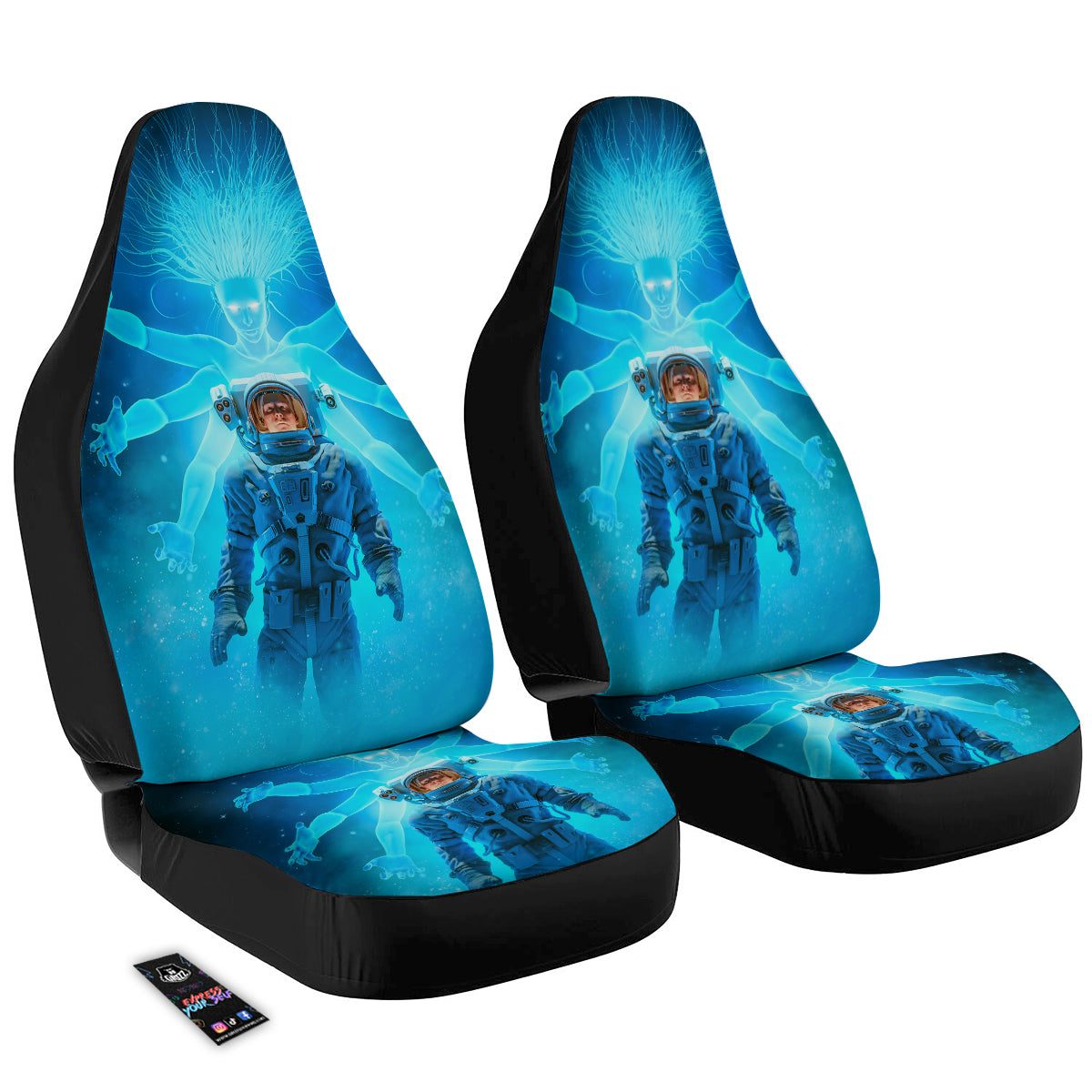 Astronaut And Female Alien Print Car Seat Covers-grizzshop