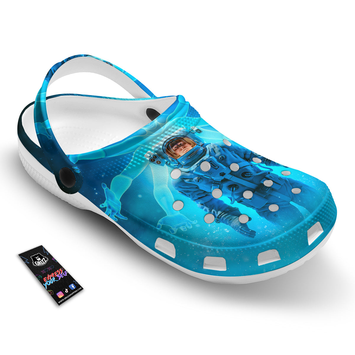 Astronaut And Female Alien Print Clog-grizzshop