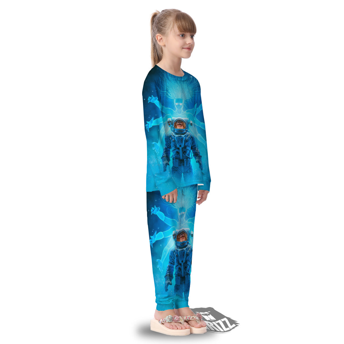 Astronaut And Female Alien Print Kid's Pajamas-grizzshop