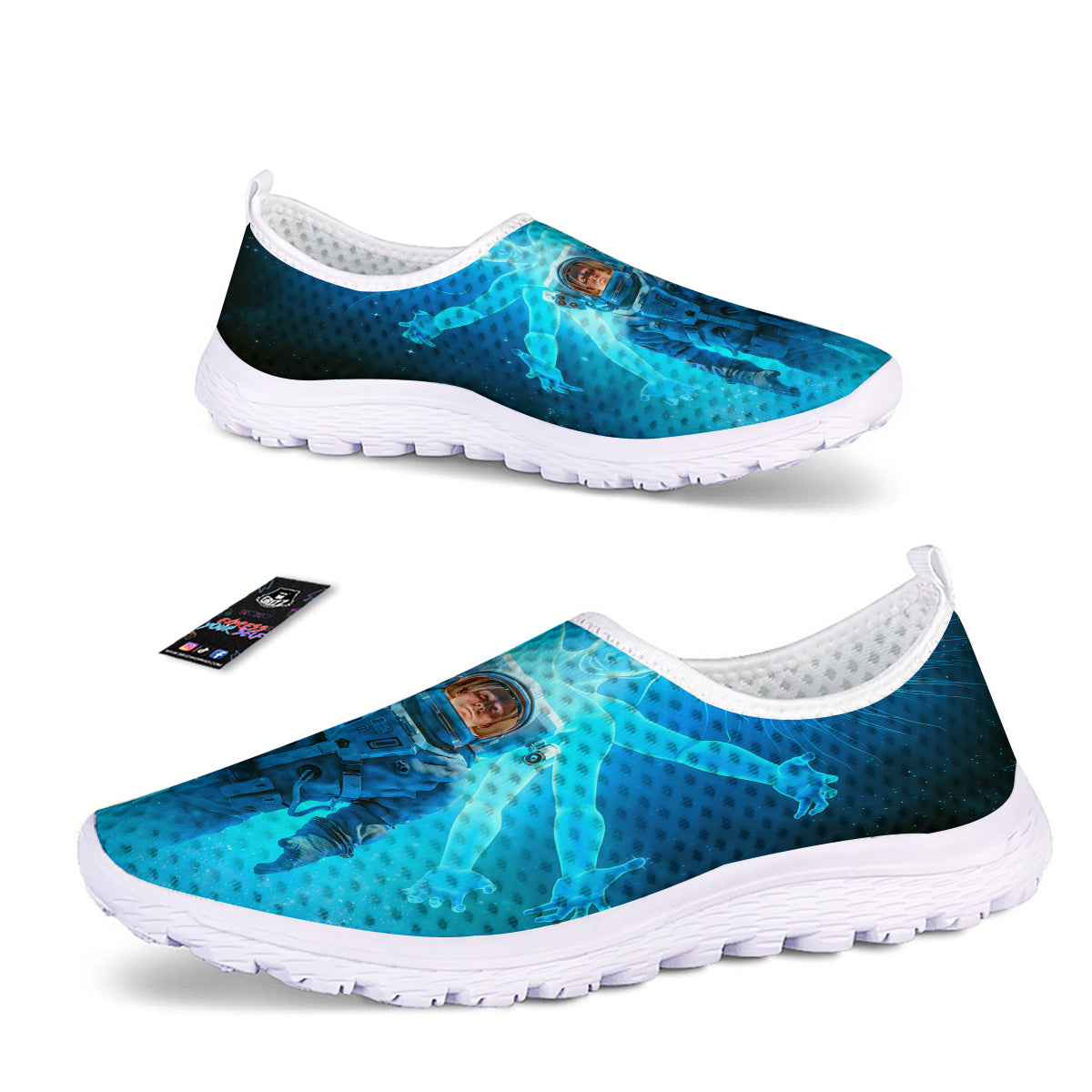 Astronaut And Female Alien Print Nurse Shoes-grizzshop