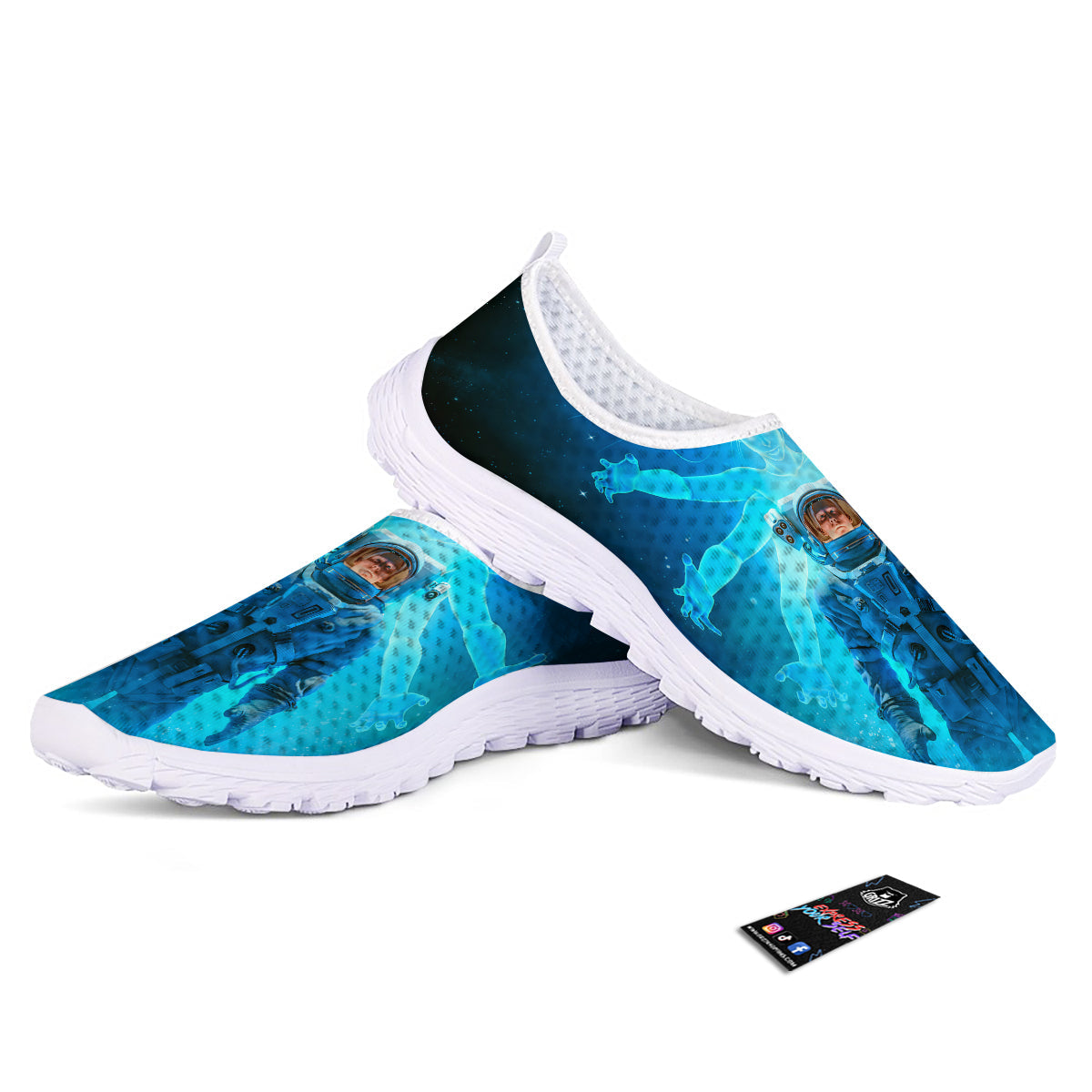 Astronaut And Female Alien Print Nurse Shoes-grizzshop