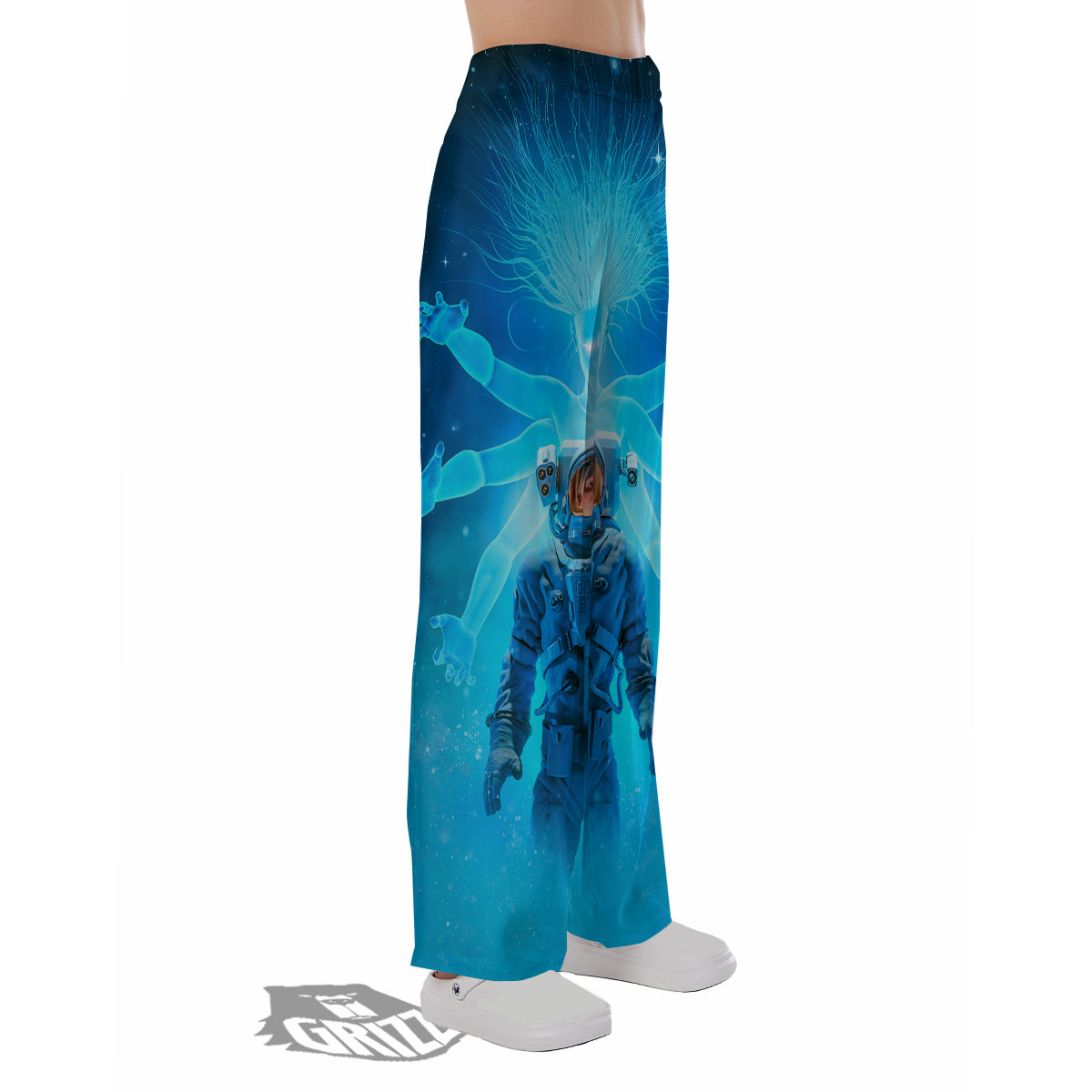 Astronaut And Female Alien Print Pajama Pants-grizzshop